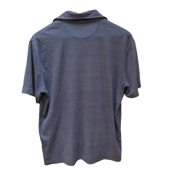 Ralph Lauren Polo Shirt Classic Fit Blue Geometric Pattern Short Sleeve Preppy M - Picture 2 of 4